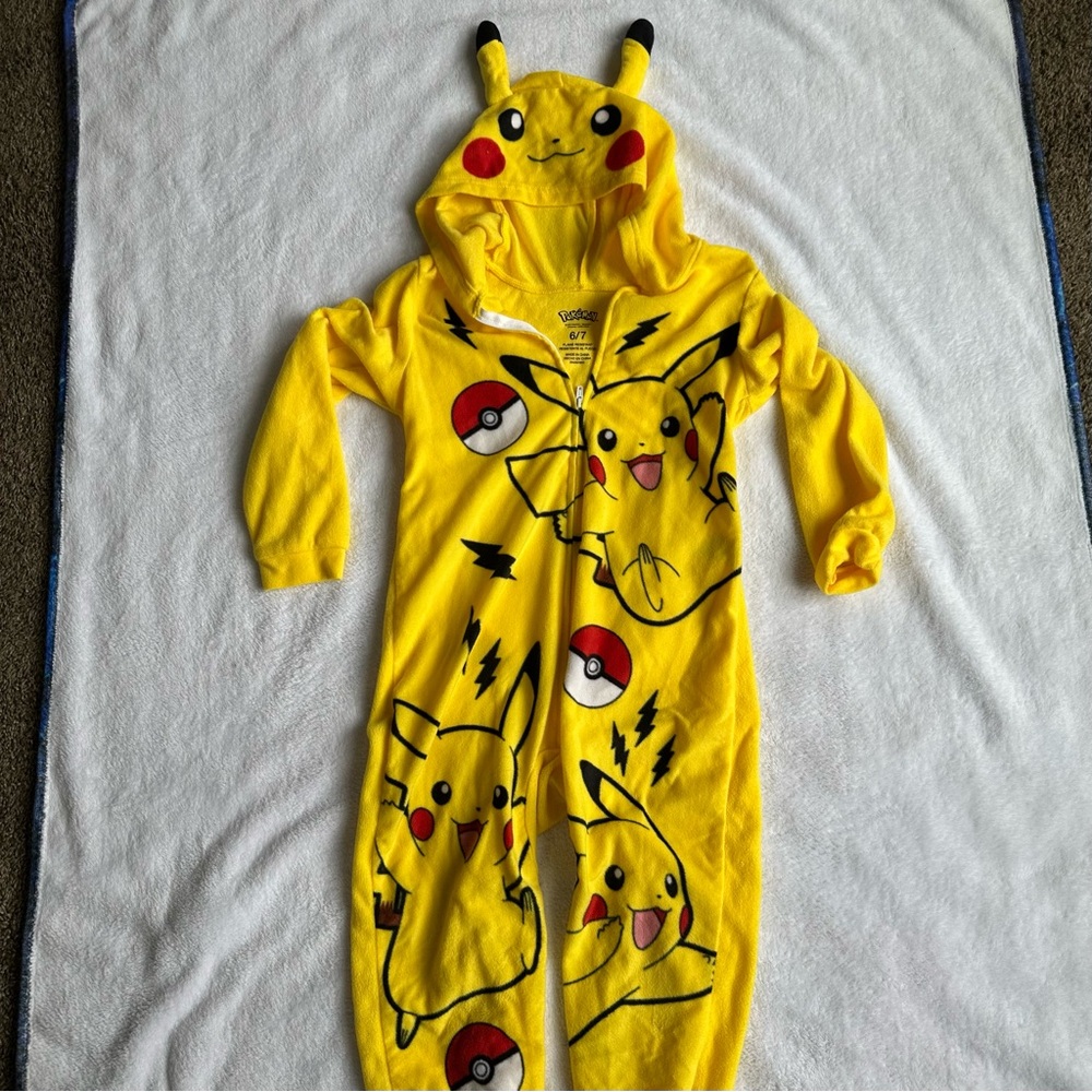 Yellow Pikachu Hooded Onesie